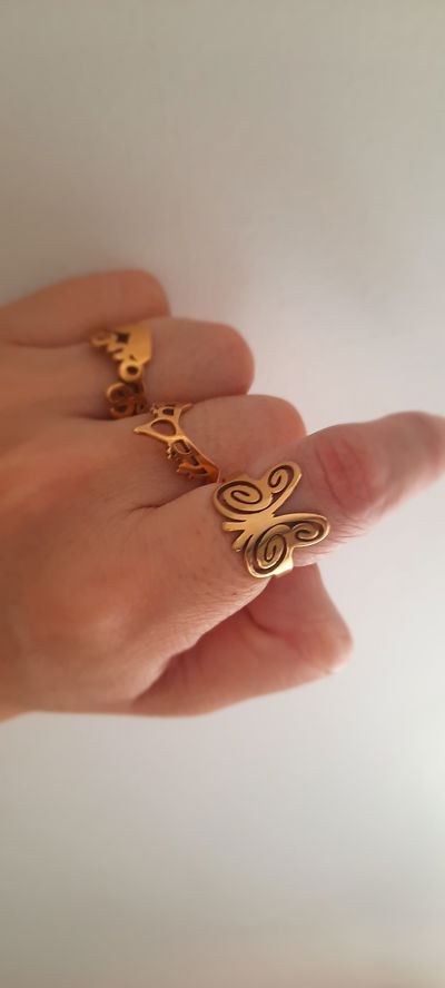 Anillos acero dorado 
