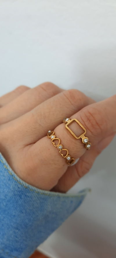Anillos acero dorado
