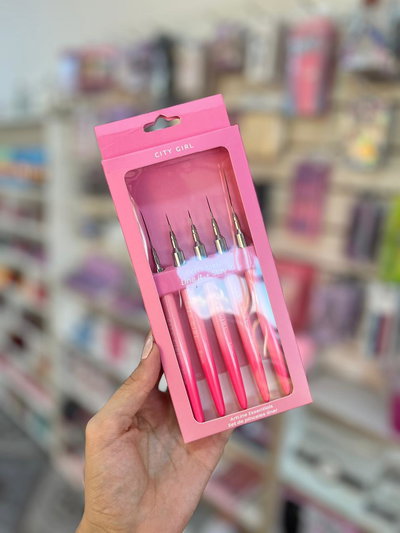 Kit De Pincel Liner 4mm/8mm/12mm/20mm/25mm- City Girl