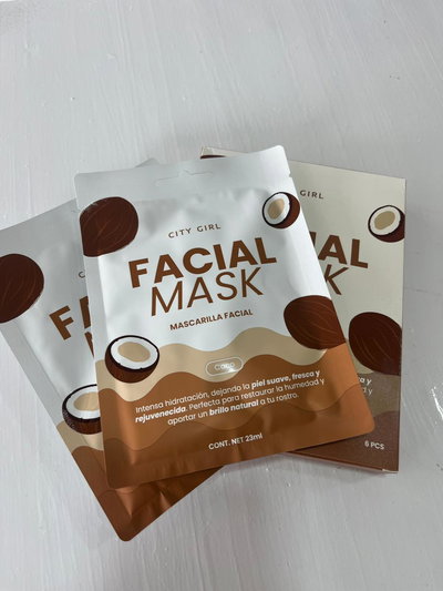 MASCARILLA FACIAL CON EXTRACTO DE COCO CITY GIRL