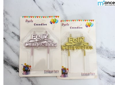 Vela Feliz Cumpleaños Cursiva - Rosa