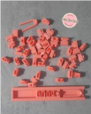 Sello de Letras 8 cm de alto con Guia