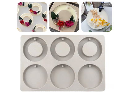 Molde Silicona - 6 Circulos colgantes - Cod1083