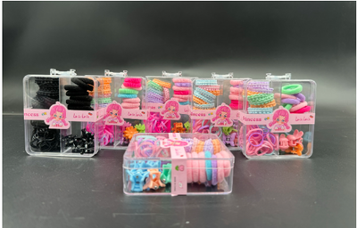 Set Cajita Colitas y Hebillas de Pelo 