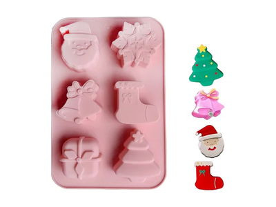 Molde Silicona - 6 Formas Navidad - Cod1108
