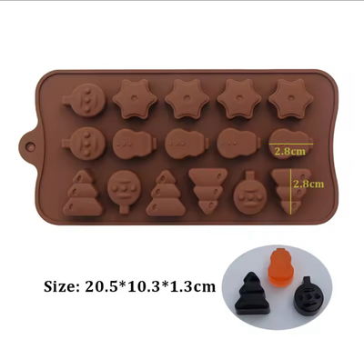 Molde Silicona - 15 Figuras de navidad - Cod1125