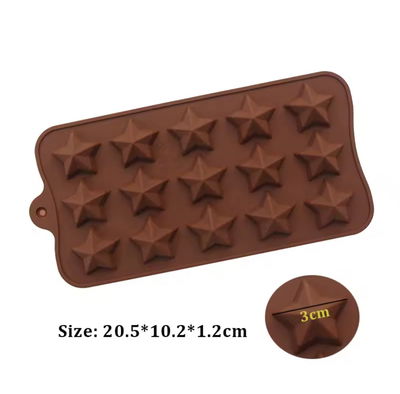 Molde Silicona - 15 Estrellas con Punta - Cod1124