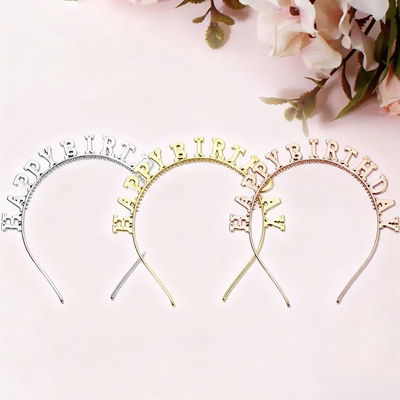 Vincha Cumpleaños - Happy Birthday Dorada