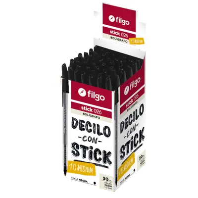 Lapicera Boligrafo Stick 026 Negro