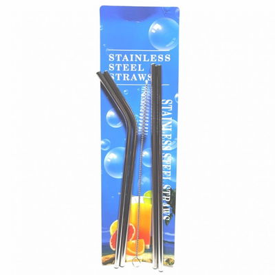 Bombillas Sorbete de Acero - Curvos y rectos + Limpia Bombilla