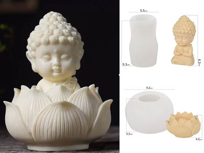 Molde Silicona - Combo 2 moldes - Buda + Flor de Loto - Cod1120