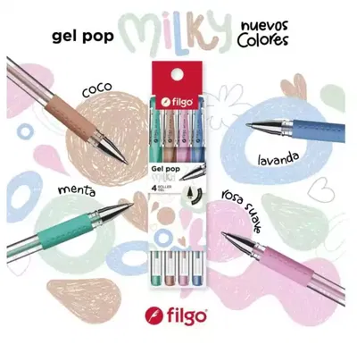 Roller Gel pop Milky Filgo  4 unidades