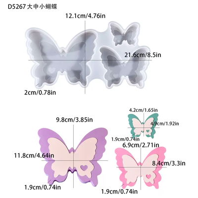 Molde Silicona - 3 Mariposas - Cod478