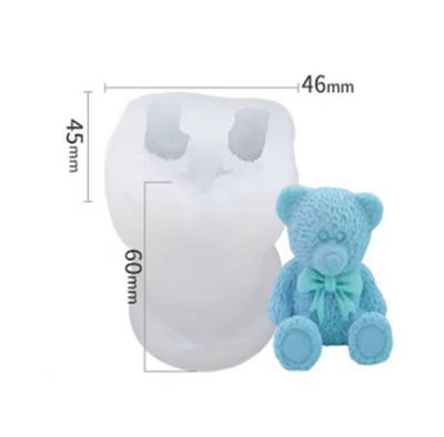 Molde Silicona - Osito con Moño en el cuello - Cod1139