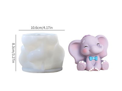Molde Silicona - Elefante con Moño - Cod1141
