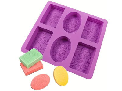 Molde Silicona - Rectangulos y Redondos Labrados  - Cod1144