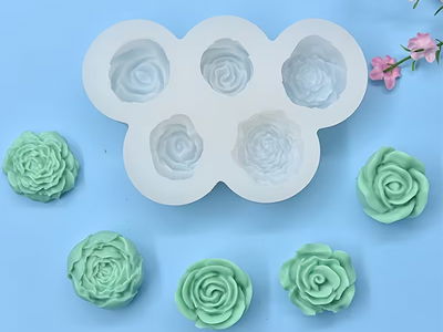 Molde Silicona - 5 Rosas Surtidas - Cod1147