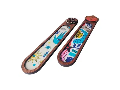 Porta sahumerios Oval Grabado Ancho