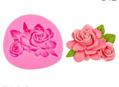 Molde Silicona - Rosa con Hojas - Cod731