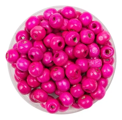 Mostacilla Madera - 8mm - 50 unidades - FUCSIA