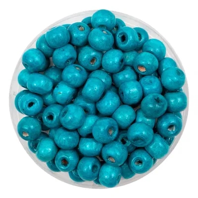 Mostacilla Madera - 8mm - 50 unidades - TURQUESA