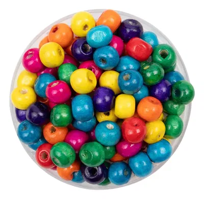 Mostacilla Madera - 8mm - 50 unidades - MULTICOLOR