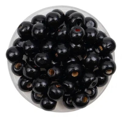 Mostacilla Madera - 8mm - 50 unidades - NEGRO