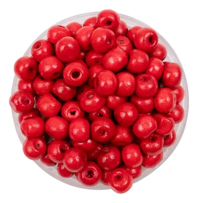 Mostacilla Madera - 8mm - 50 unidades - ROJO