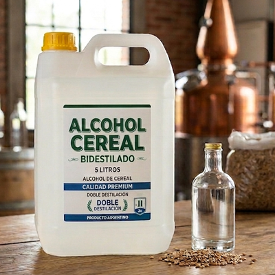 Alcohol de Cereal BIDESTILADO 5 Litros (Bidon)