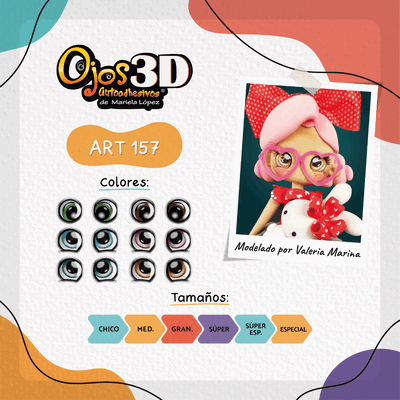 Ojos Autoadhesivos 3D Cod157 Abby