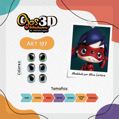 Ojos Autoadhesivos 3D Cod197