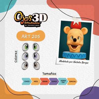 Ojos Autoadhesivos 3D Cod205