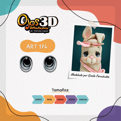 Ojos Autoadhesivos 3D Cod174