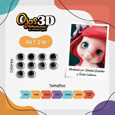 Ojos Autoadhesivos 3D Cod218
