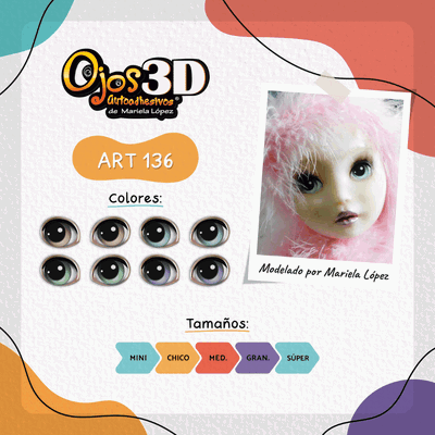 Ojos Autoadhesivos 3D Cod136