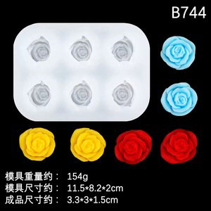 Molde Silicona - 6 Rosas - cod1184