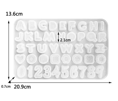 Molde Silicona - Abecedario Numeros y Figuras - cod1198