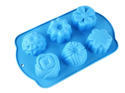 Molde Silicona - 6 Flores Distitnas Grandes - cod1185
