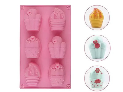 Molde Silicona - 6 CupCakes - cod1186