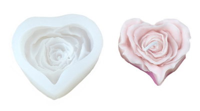 Molde Silicona -Corazón de Rosa - cod1197