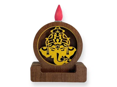 Cascadas de Humo MDF con Brillos - Ganesha - 10cm