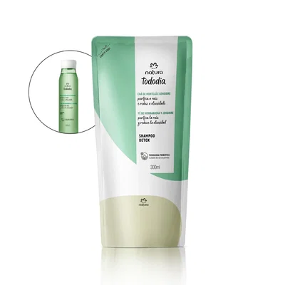 Natura - Repuesto Shampoo Detox - Te de Hierbabuena y Jengibre - 300 ml