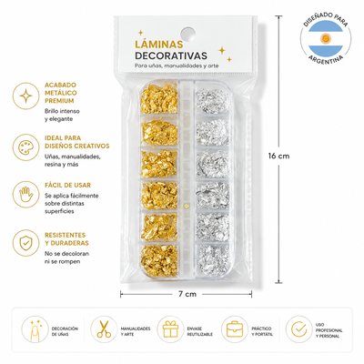 Papel de Oro Metalizado - Blister x 12 