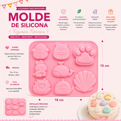 Molde Silicona - 9 Figuras de Mar - cod1209