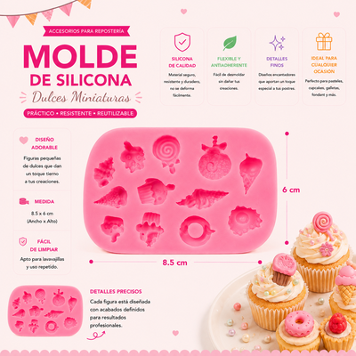 Molde Silicona - 12 Dulces - cod1225