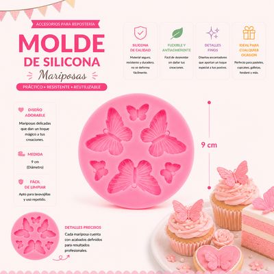 Molde Silicona - 6 Mariposas - Cod1157