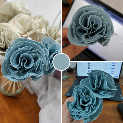 Rosas de Tela para Difusores - Color Turquesa