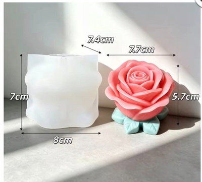 Molde Silicona - Rosa con Hojas - cod1233