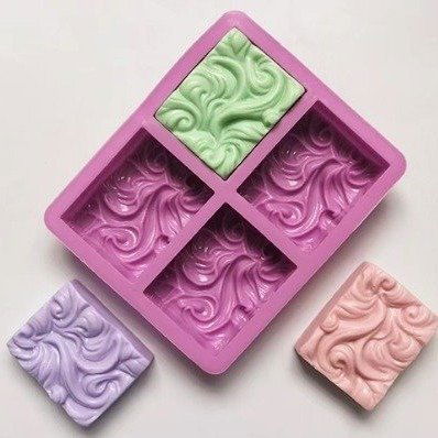 Molde Silicona - Cuadrado con Ondas - Cod818