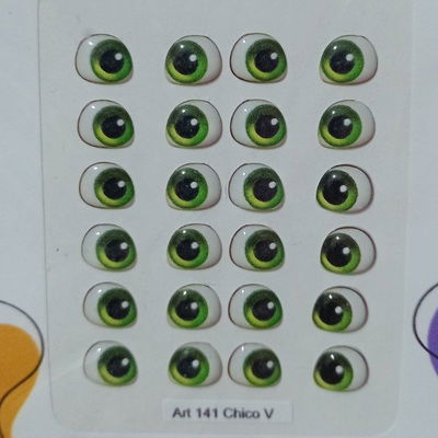 Ojos Autoadhesivos 3D Cod141 Verdes